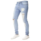 2019 Mens Ripped Jeans for men Casual Black Blue Skinny slim Fit Denim Pants Biker Hip Hop Jeans with sexy Holel Denim Pants