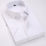 Men's Regular-fit Summer Short Sleeve Solid Classic Shirt Single Patch Pocket Formal Business Work Office Basic Dress Shirts