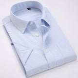 Men's Regular-fit Summer Short Sleeve Solid Classic Shirt Single Patch Pocket Formal Business Work Office Basic Dress Shirts