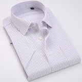 Men's Regular-fit Summer Short Sleeve Solid Classic Shirt Single Patch Pocket Formal Business Work Office Basic Dress Shirts