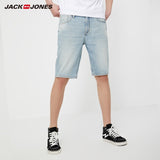 JackJones Men's Slim Straight Fit Lightly Washed Denim Shorts Beach Style| 219243508