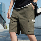 2020 Summer Red Fashion Multi-pockets Men's Cargo Shorts Straight Loose Casual Shorts Male Short Pants