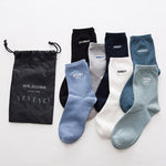 New Men Socks7 Pairs Cotton Letter Long Autumn  Men Week Socks New Style Happy High Quality Men's  Socks Gift