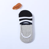 Men Socks Spring and Summer New Cotton Happy Socks Shallow Mouth Invisible Socks Silicone Non-slip Striped Funny Sock 020801