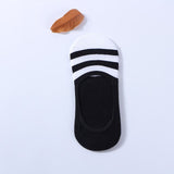 Men Socks Spring and Summer New Cotton Happy Socks Shallow Mouth Invisible Socks Silicone Non-slip Striped Funny Sock 020801