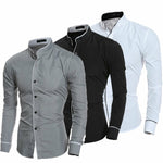 2020 Men's Luxury Casual Formal Shirt Long Sleeve Slim Fit Business Dress Shirts Tops Social Blouse Men Formal Blouse