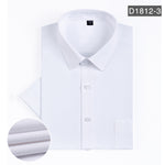 2020 Summer Short Sleeve Dress Shirts Mens Stripe Slim Fit Fashion Casual Social Shirt Formal Clothing