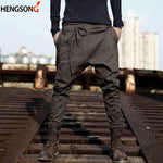 New Casual Men Harem Pants Autumn Spring Loose Casual Pants Trousers Cotton Blend Long Pants Drawstring Sashes Male Pant