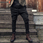 New Casual Men Harem Pants Autumn Spring Loose Casual Pants Trousers Cotton Blend Long Pants Drawstring Sashes Male Pant