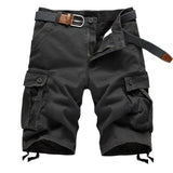 2020 Summer Men's Baggy Multi Pocket Military Cargo Shorts Male Cotton Khaki Mens Tactical Shorts Short Pants 29-44 No Belt