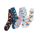 Interesting pattern men socks cotton fashion colour sock marine animal series couple's socks spring autumn combed cotton sock