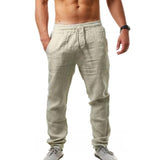 2019 men Cotton and linen trousers Calcas De Linho Verao Calcas Dos Homens Com Cordao Soltas Pantalones Hombre Solidos Harem Pan