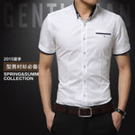 2020 New Arrival Brand Men's Summer Business Shirt Short Sleeves Turn-down Collar Tuxedo Shirt Shirt Men Shirts Big Size 5XL