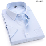 Men's Casual Dress Short Sleeved Shirt Twill White Blue Pink Black Male Slim Fit Shirt For Men Social Shirts 4XL 5XL 6XL 7XL 8XL