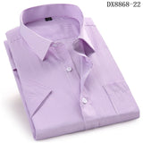 Men's Casual Dress Short Sleeved Shirt Twill White Blue Pink Black Male Slim Fit Shirt For Men Social Shirts 4XL 5XL 6XL 7XL 8XL