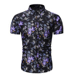 Mens Shirts Fashion Print Short Sleeve Blouse Male Personality Wild Loose Floral Shirt Summer New 2020