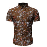 Mens Shirts Fashion Print Short Sleeve Blouse Male Personality Wild Loose Floral Shirt Summer New 2020