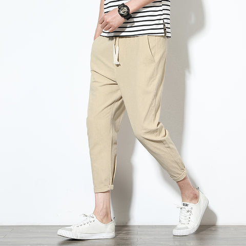 Men's Casual Pants Cotton Hip Hop Ankle-Length Men Pencil Pants Black ArmyGreen Fashion Casual Trousers Male 2019 New Hot sale