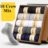 20pcs=10 Pairs/Box Men's Socks Calcetines Sox Meias Crew Plus Large Big Size 44,45,46,47,48 Business Dress Men Male Short Socks