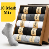 20pcs=10 Pairs/Box Men's Socks Calcetines Sox Meias Crew Plus Large Big Size 44,45,46,47,48 Business Dress Men Male Short Socks