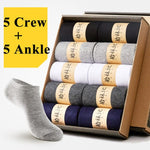 20pcs=10 Pairs/Box Men's Socks Calcetines Sox Meias Crew Plus Large Big Size 44,45,46,47,48 Business Dress Men Male Short Socks